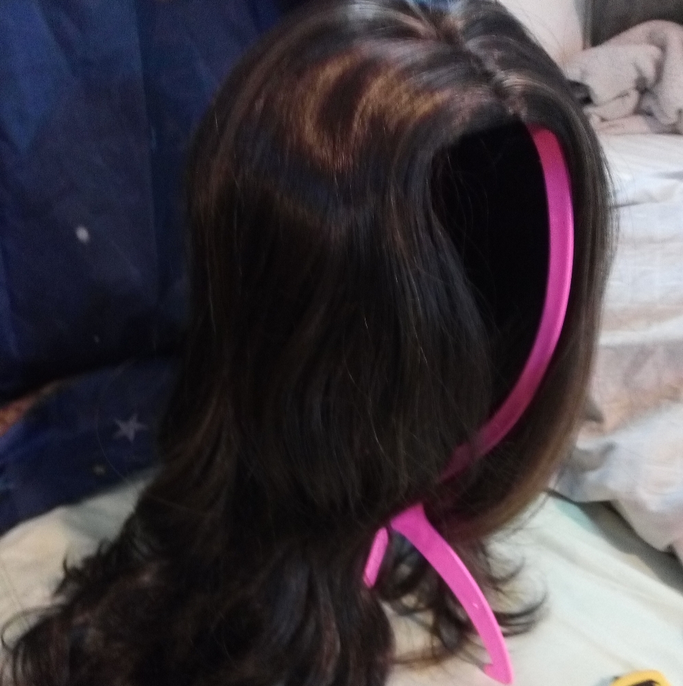 20" SYNTHETIC DARK BROWN LOOSE WAVES WIG
